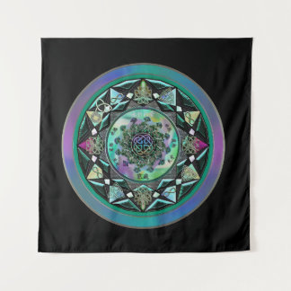 Green Celtic Mystical Mandala Wall Tapestry Wandkleed