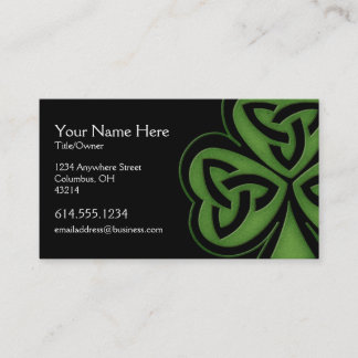 Green Celtic Shamrock Design 1 Irish Visitekaartje