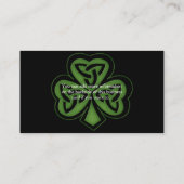 Green Celtic Shamrock Design 1 Irish Visitekaartje (Achterkant)