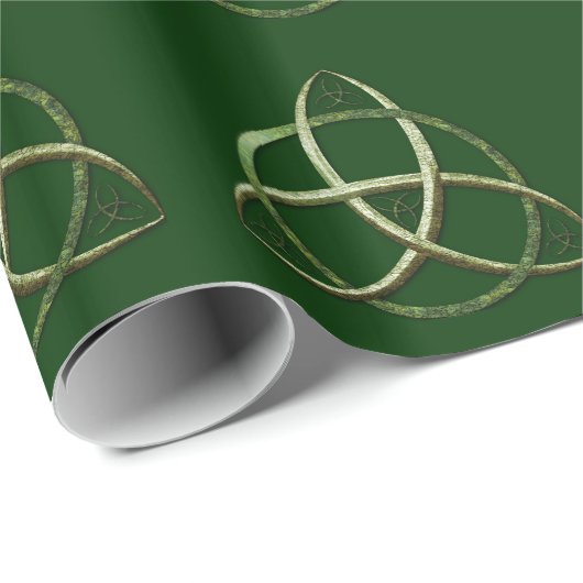 Green Celtic Trinity Knot Cadeaupapier (Rol Hoek)