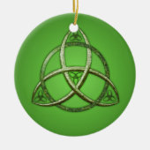 Green Celtic Trinity Knot Keramisch Ornament (Voorkant)