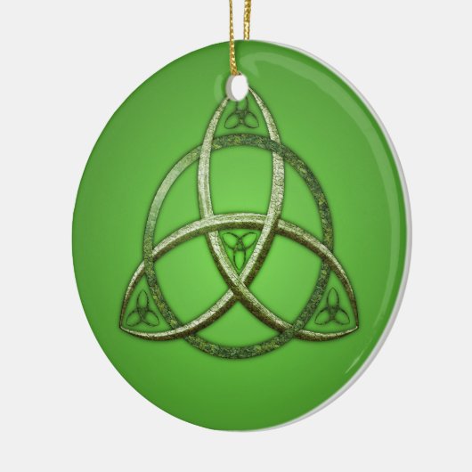 Green Celtic Trinity Knot Keramisch Ornament (Links)