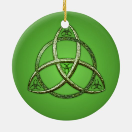 Green Celtic Trinity Knot Keramisch Ornament (Achterkant)