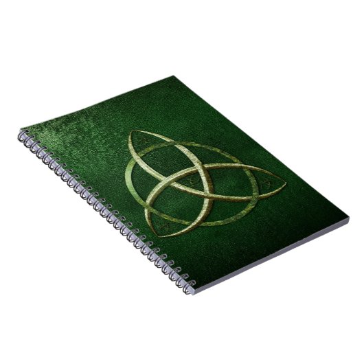 Green Celtic Trinity Knot Notitieboek (Rechterzijde)