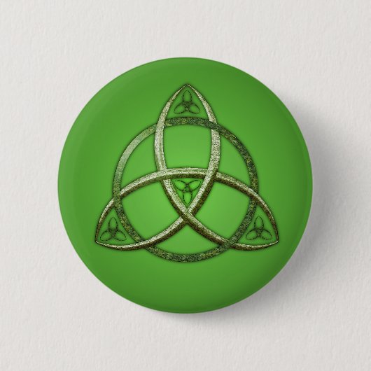 Green Celtic Trinity Knot Ronde Button 5,7 Cm (Voorkant)