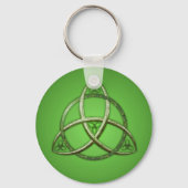 Green Celtic Trinity Knot Sleutelhanger (Voorkant)