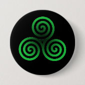 Green Celtic Tris Ronde Button 7,6 Cm (Voorkant)