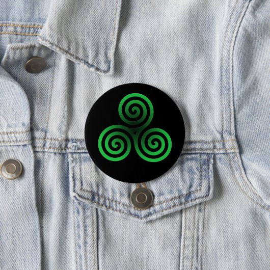 Green Celtic Tris Ronde Button 7,6 Cm (In situ)