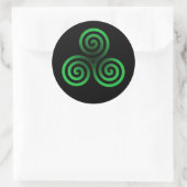 Green Celtic Tris Ronde Sticker (Tas)