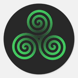 Green Celtic Tris Ronde Sticker