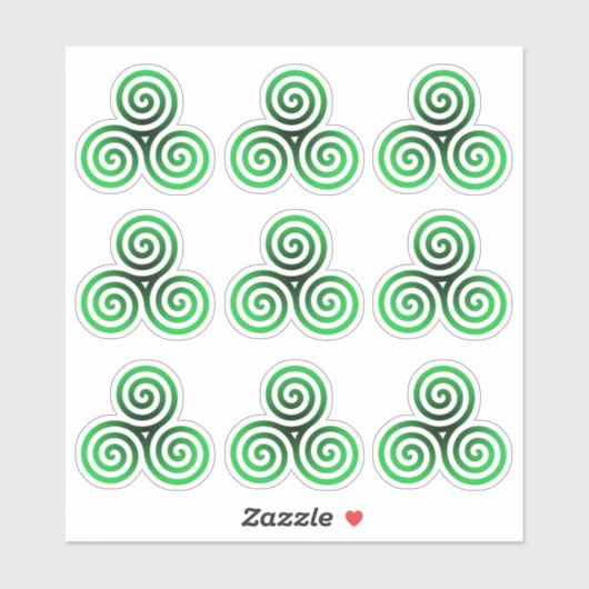 Green Celtic Tris Sticker (Vel)