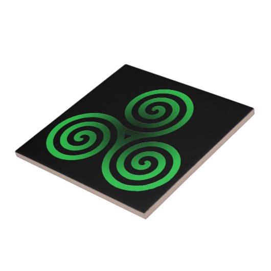 Green Celtic Tris Tegeltje (Zijkant)
