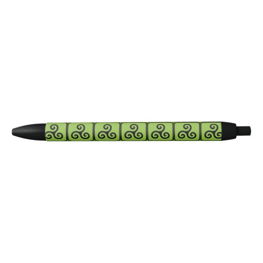Green Celtic Tris Tiled Zwarte Inkt Pen (Voorkant)