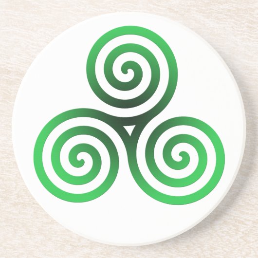Green Celtic Tris Zandsteen Onderzetter (Voorkant)