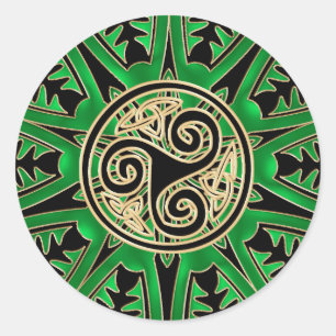 Green Celtic Trisangers Mandala Sticker