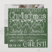 Green Chalkboard Kaart voor kerstmis foto's (Voorkant / Achterkant)