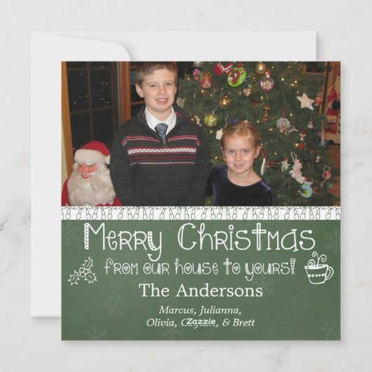 Green Chalkboard Kaart voor kerstmis foto's (Achterkant)