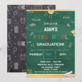 Green Chalkboard pre-k Afstuderen Kaart (Voorkant / Achterkant)