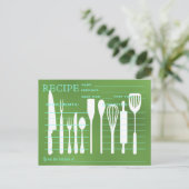Green Chalkboard Retro Recipe Card Kitchen Tools Briefkaart (Staand voorkant)