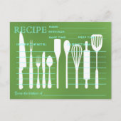 Green Chalkboard Retro Recipe Card Kitchen Tools Briefkaart (Voorkant)