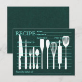 Green Chalkboard Retro Recipe Card Kitchen Tools Briefkaart (Voorkant / Achterkant)