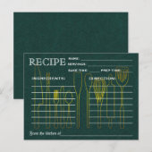 Green Chalkboard Retro Recipe Card Kitchen Tools Briefkaart (Voorkant / Achterkant)