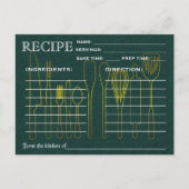 Green Chalkboard Retro Recipe Card Kitchen Tools Briefkaart (Voorkant)