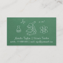Green Chalkboard Science Teacher Visitekaartjes