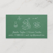 Green Chalkboard Science Teacher Visitekaartjes (Voorkant)
