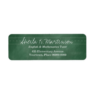 Green Chalkboard Teacher Tutor Etiket