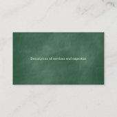 Green Chalkboard Teacher Tutor Visitekaartje (Achterkant)