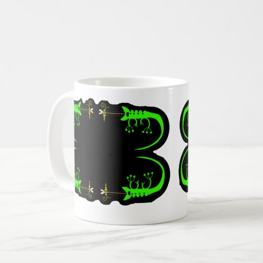 Green Chameleon Coffee Mok (Voorkant links)