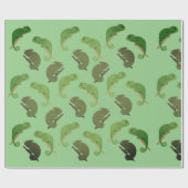 Green Chameleons Lizard Art Cadeaupapier (Vlak)
