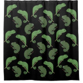 Green Chameleons Lizard Art Douchegordijn (Voorkant)