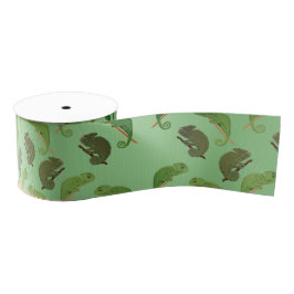 Green Chameleons Lizard Art Grosgrain Lint
