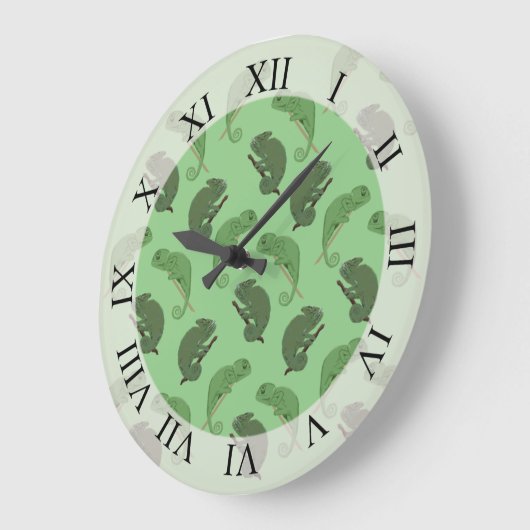 Green Chameleons Lizard Art Grote Klok (Hoek)