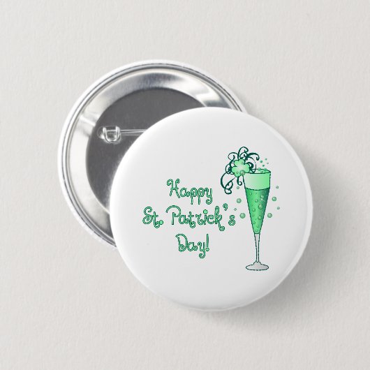 Green Champagne Ronde Button 5,7 Cm (Voorkant /achterkant)