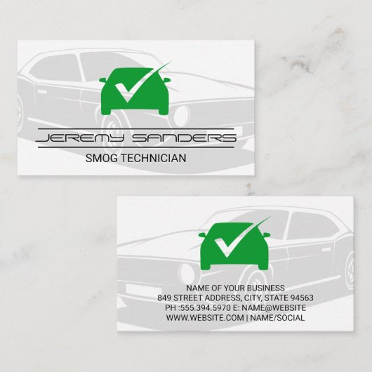 Green Check Mark Logo Visitekaartje (Voorkant / Achterkant)