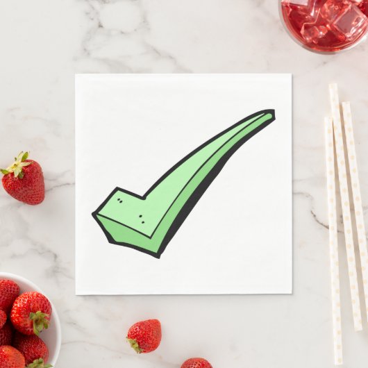 Green Check Mark Paper Napkins Servet (Insitu)