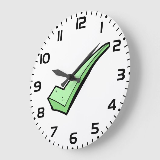 Green Check Mark Tick Symbol Grote Klok (Hoek)