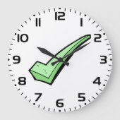 Green Check Mark Tick Symbol Grote Klok (Voorkant)