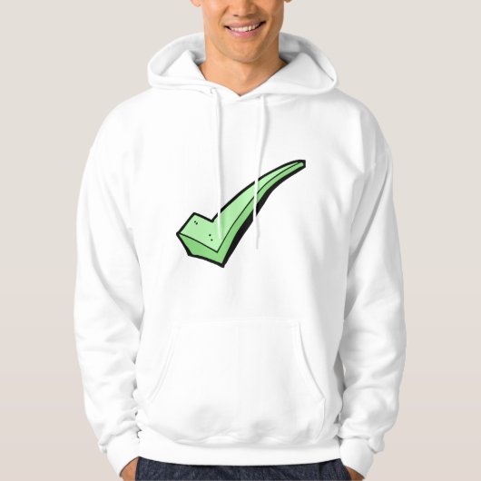 Green Check Mark Tick Symbol Hoodie (Voorkant)