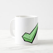 Green Check Mark Tick Symbol Koffiemok (Voorkant links)
