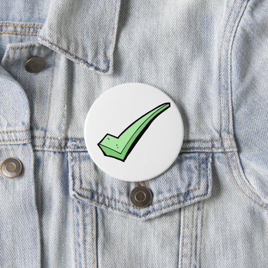 Green Check Mark Tick Symbol Ronde Button 7,6 Cm (In situ)