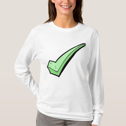 Green Check Mark Tick Symbol T-shirt (Voorkant)