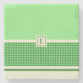 Green Check Monogram Onderzetter (Voorkant)