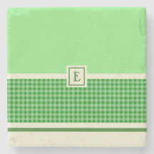 Green Check Monogram Onderzetter