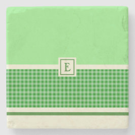 Green Check Monogram Onderzetter