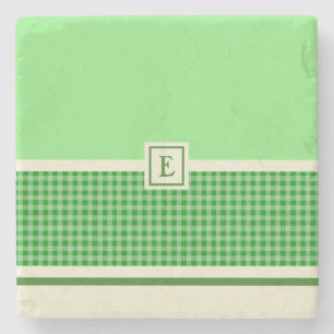 Green Check Monogram Onderzetter