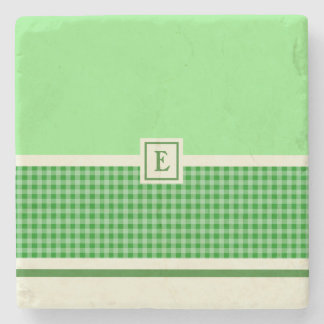 Green Check Monogram Onderzetter